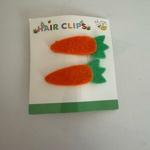 Target Orange and Green Carrot Hair Clips